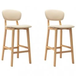VidaXL Tabourets De Bar 2 Pcs Crème Tissu
