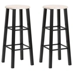 VidaXL Tabourets De Bar 2 Pcs Noir MDF