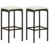 VidaXL Tabourets De Bar Avec Coussins 2 Pcs Marron Résine Tressée