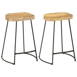 VidaXL Tabourets De Bar Gavin 2 Pcs 46x40x63 Cm Bois Massif Manguier