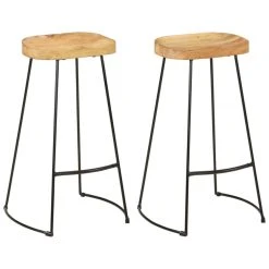 VidaXL Tabourets De Bar Gavin 2 Pcs 50x40x78 Cm Bois Massif Manguier