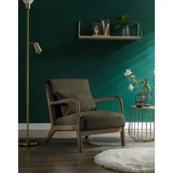 Moloo ZACK - Fauteuil Lounge Avec Coussin Bouclette Army Et Bois Teinté Noy... -Magasin Joss & Main zack fauteuil lounge avec coussin bouclette army et bois teinte noyer 13725032 37872436 1140x1140