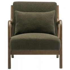 Moloo ZACK - Fauteuil Lounge Avec Coussin Bouclette Army Et Bois Teinté Noy... -Magasin Joss & Main zack fauteuil lounge avec coussin bouclette army et bois teinte noyer 13725032 37872442 1140x1140