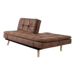 CSTORE ZORA - Banquette Convertible Clic-clac 3 Places - Simili Marron Et Pie... -Magasin Joss & Main zora banquette convertible clic clac 3 places simili marron et pieds en bois l 188xp 88xh 88 cm 10708770 27881988 1140x1140