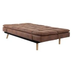 CSTORE ZORA - Banquette Convertible Clic-clac 3 Places - Simili Marron Et Pie... -Magasin Joss & Main zora banquette convertible clic clac 3 places simili marron et pieds en bois l 188xp 88xh 88 cm 10708770 27881990 1140x1140